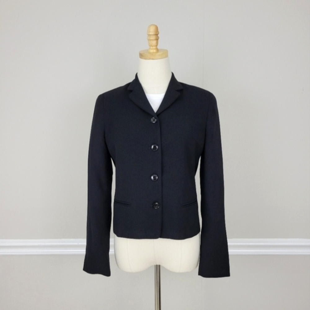 J.CREW Black 100% Wool Button Up Blazer